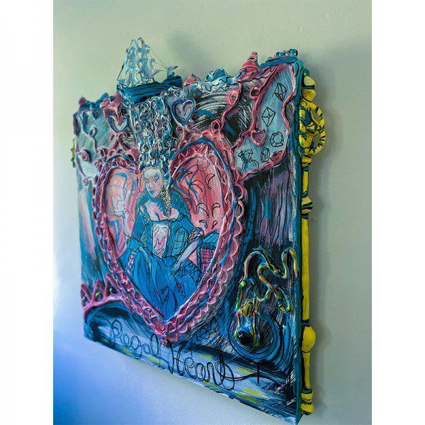A painting of a Regal Heart hanging on a wall.